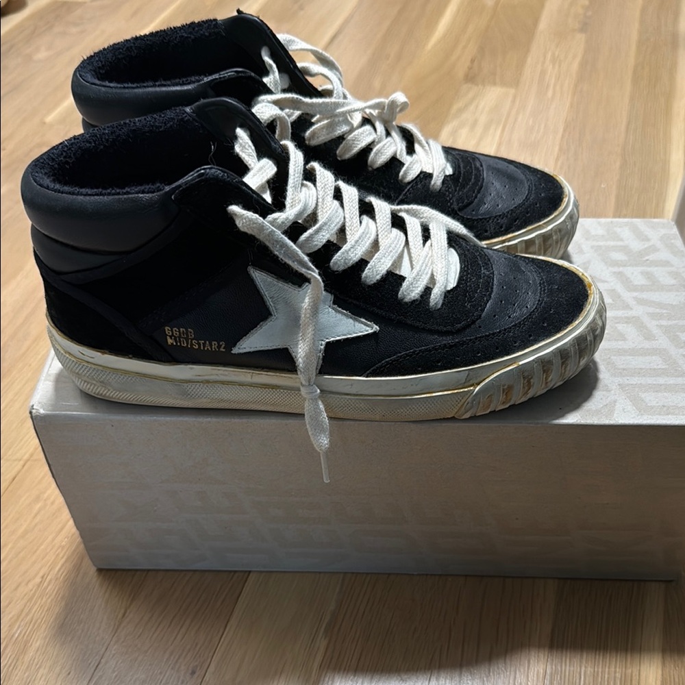 Black and White High-Top Sneakers